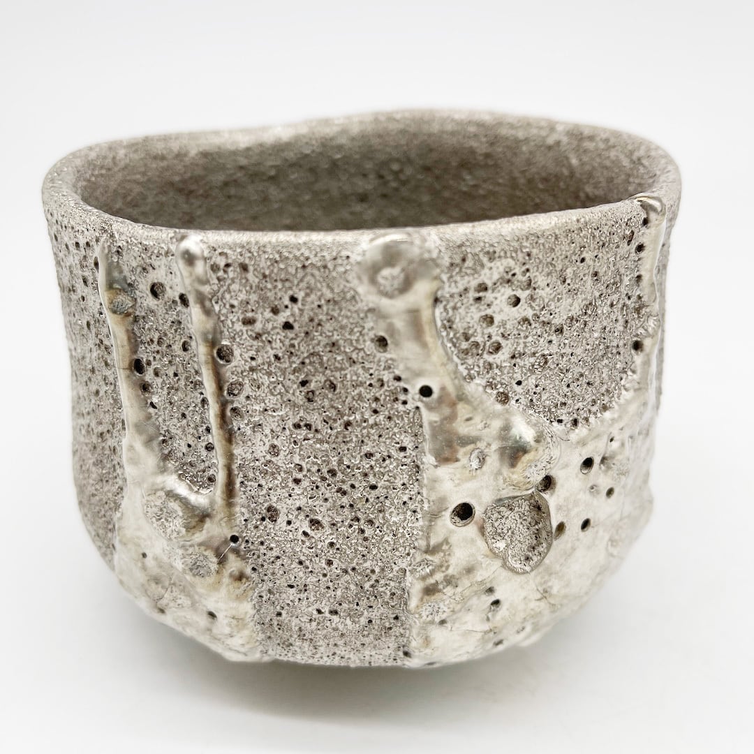 昇陽窯 銀彩植木鉢 Type A